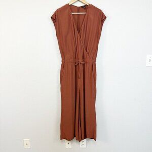 Eileen Fisher Women's Wide Leg Crepe Relaxed Fit Jumpsuit Size XS